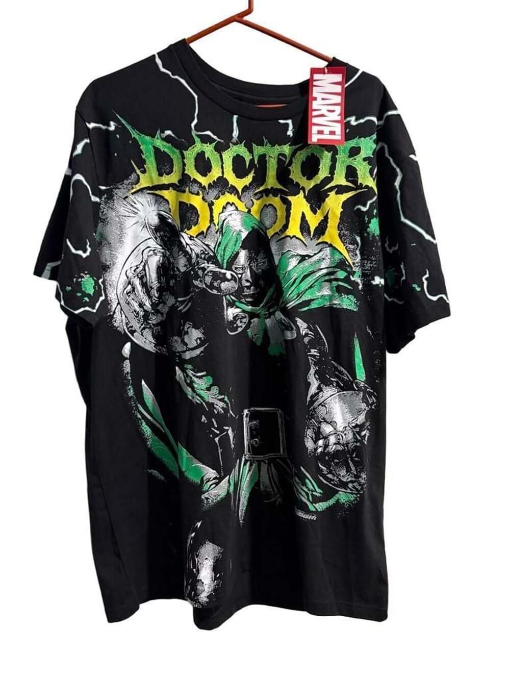 Marvel Doctor Doom Graphic T-Shirt Size 3XL Black Cyber Sigilism